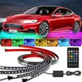 MKAYA Car Underglow Lights Kit, RGB LED Car Neon Strip Under Car Tube Underglow, Smart Exterior Car Lights with Wireless Remote Control, Universal LED Strips for Vehicle, SUV, Trucks